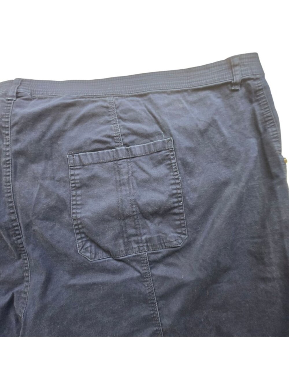 Catherines Womens Plus Size 5X Stretch Cotton Capri Pants Drawstring Navy Blue - Picture 11 of 16